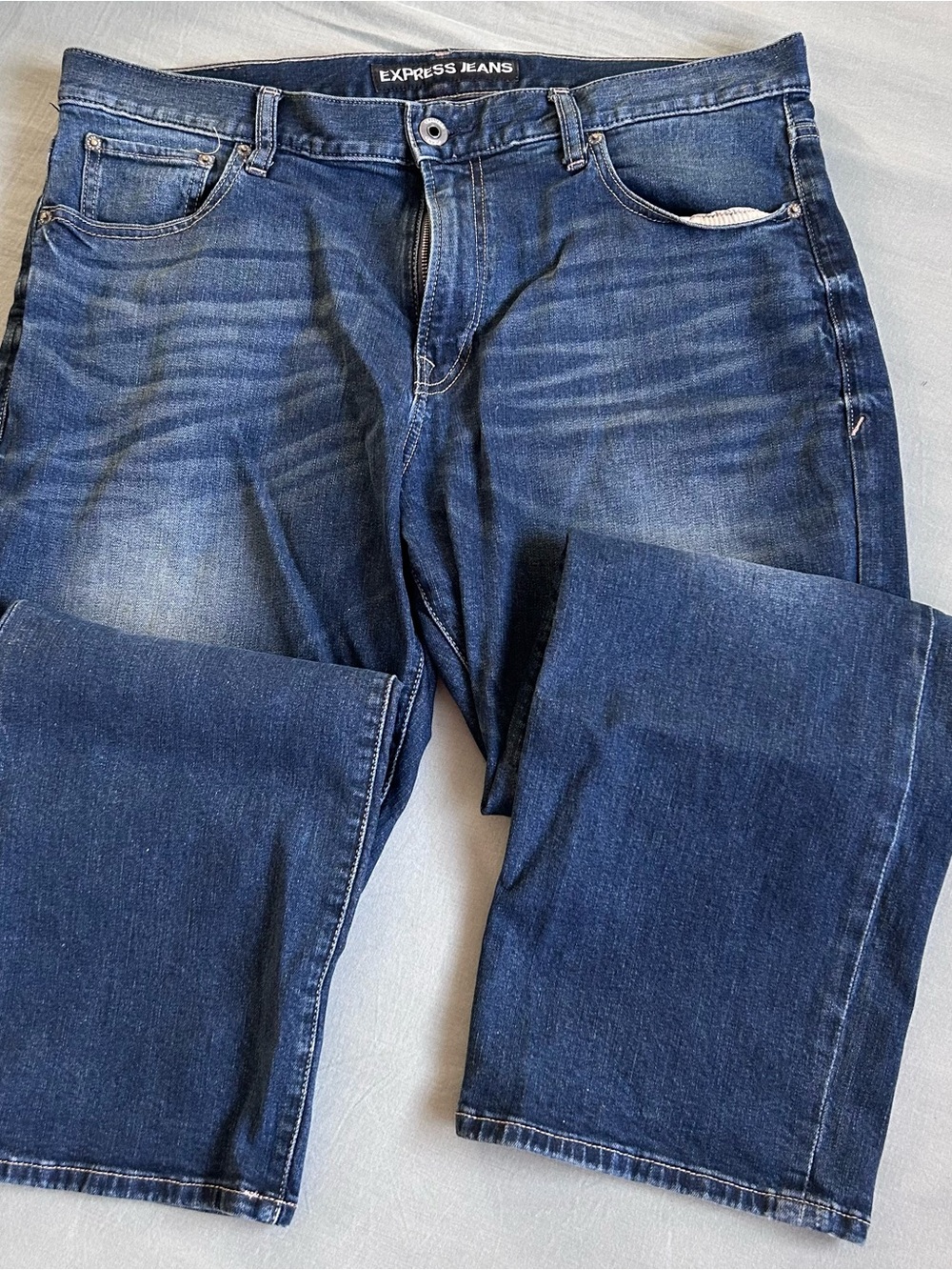 Men's Dark Blue Slim Straight Jeans